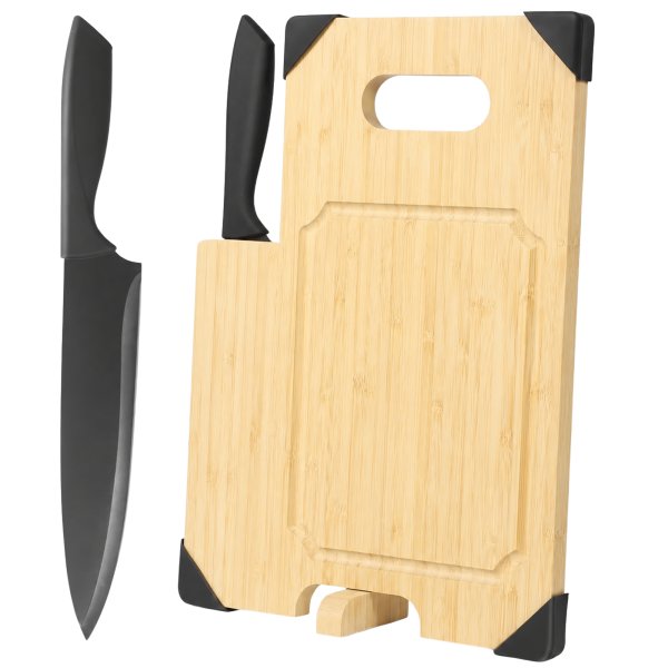 Bamboo Cutting Board with Knife