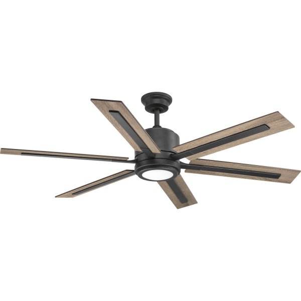 Progress Lighting Glandon 60 in. Indoor Integrated LED Gilded Iron Transitional Ceiling Fan with Remote P2586-7130K