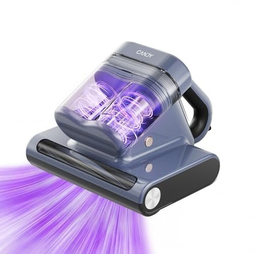 CANDY - Mattress Vacuum Cleaner, 16Kpa Bed Vacuum Cleaner with UV-C Light, 16.4ft Cord Length - Blue - Metallic Blue